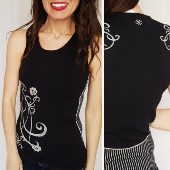 Athleta Tops - Athleta stretch embroudered tank Medium-E1